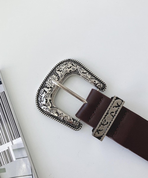 AS KNOW AS plus(アズノゥアズプラス)の「コンチョウエスタンベルト(ベルト・レディース・ブラック/ブラウン・FREE)」の9枚目の写真