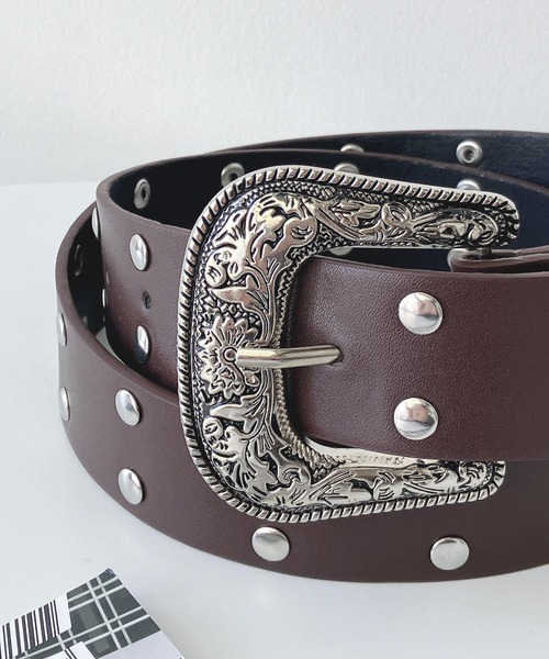 AS KNOW AS plus(アズノゥアズプラス)の「コンチョウエスタンベルト(ベルト・レディース・ブラック/ブラウン・FREE)」の11枚目の写真