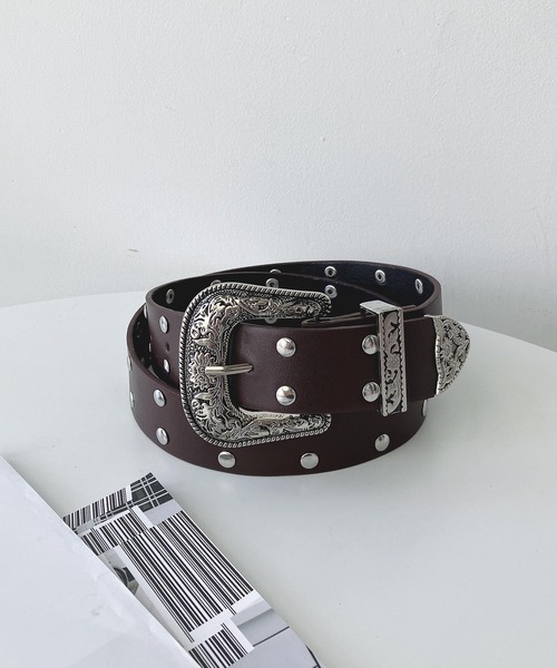 AS KNOW AS plus(アズノゥアズプラス)の「コンチョウエスタンベルト(ベルト・レディース・ブラック/ブラウン・FREE)」の12枚目の写真