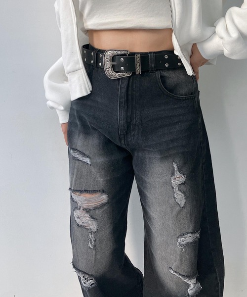 AS KNOW AS plus(アズノゥアズプラス)の「コンチョウエスタンベルト(ベルト・レディース・ブラック/ブラウン・FREE)」の8枚目の写真