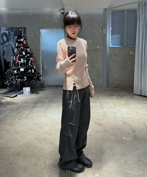 INSILENCE WOMEN（インサイレンスウーマン）の「ベルト付きストライプパンツ メランジェグレー（その他パンツ・レディース・その他・SMALL/MEDIUM/LARGE）」の6枚目の写真