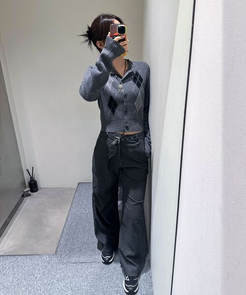 INSILENCE WOMEN（インサイレンスウーマン）の「ベルト付きストライプパンツ メランジェグレー（その他パンツ・レディース・その他・SMALL/MEDIUM/LARGE）」の10枚目の写真
