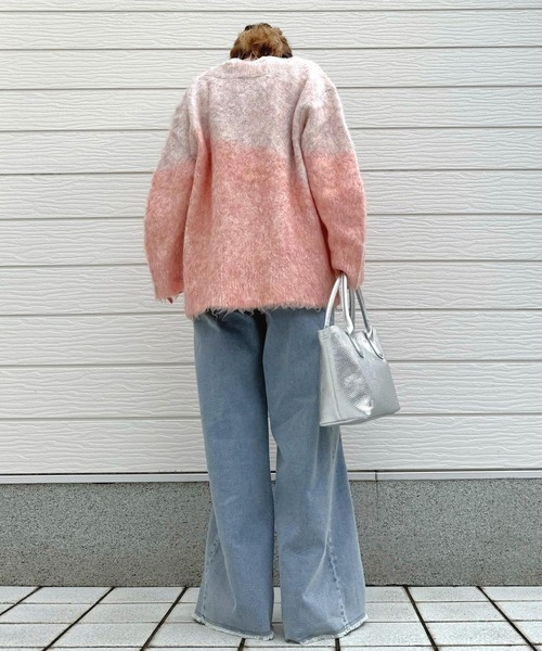 Q（キュー）の「マーブルシャギーカーディガン（カーディガン/ボレロ・レディース・サーモンピンク/アッシュブラウン・MEDIUM）」の21枚目の写真