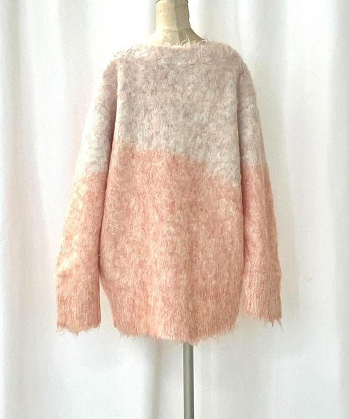 Q（キュー）の「マーブルシャギーカーディガン（カーディガン/ボレロ・レディース・サーモンピンク/アッシュブラウン・MEDIUM）」の4枚目の写真