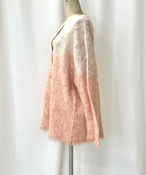 Q（キュー）の「マーブルシャギーカーディガン（カーディガン/ボレロ・レディース・サーモンピンク/アッシュブラウン・MEDIUM）」の5枚目の写真