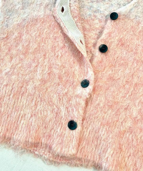 Q（キュー）の「マーブルシャギーカーディガン（カーディガン/ボレロ・レディース・サーモンピンク/アッシュブラウン・MEDIUM）」の9枚目の写真