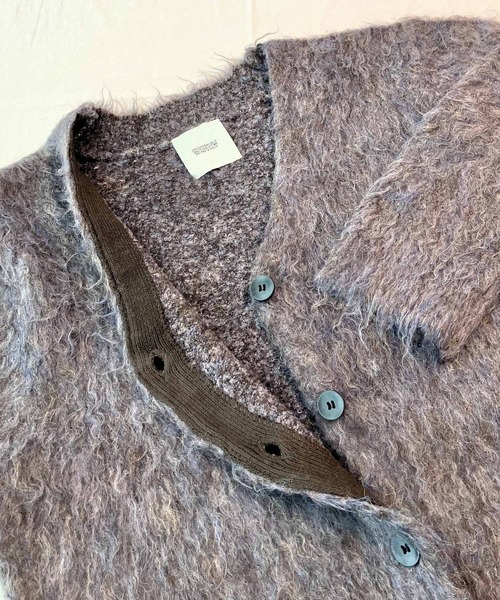 Q（キュー）の「マーブルシャギーカーディガン（カーディガン/ボレロ・レディース・サーモンピンク/アッシュブラウン・MEDIUM）」の8枚目の写真