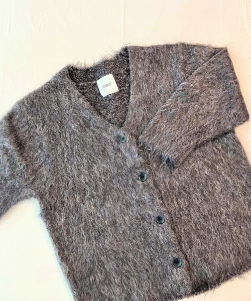 Q（キュー）の「マーブルシャギーカーディガン（カーディガン/ボレロ・レディース・サーモンピンク/アッシュブラウン・MEDIUM）」の6枚目の写真