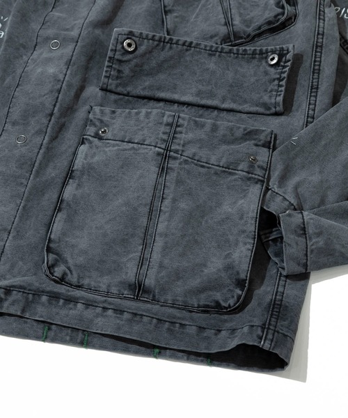 Universal Style Wear(ユニバーサルスタイルウェア)の「Universal Style Wear/ユニバーサルスタイルウェア RAKUGAKI fatig shirt(シャツ/ブラウス・メンズ・ブラック系その他2/カーキ・X-LARGE/MEDIUM/LARGE)」の7枚目の写真