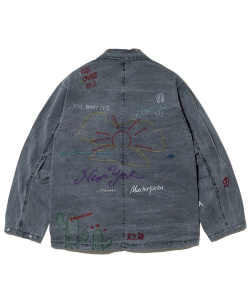 Universal Style Wear(ユニバーサルスタイルウェア)の「Universal Style Wear/ユニバーサルスタイルウェア RAKUGAKI fatig shirt(シャツ/ブラウス・メンズ・ブラック系その他2/カーキ・X-LARGE/MEDIUM/LARGE)」の10枚目の写真