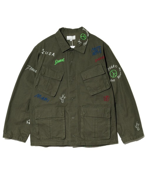 Universal Style Wear(ユニバーサルスタイルウェア)の「Universal Style Wear/ユニバーサルスタイルウェア RAKUGAKI fatig shirt(シャツ/ブラウス・メンズ・ブラック系その他2/カーキ・X-LARGE/MEDIUM/LARGE)」の14枚目の写真