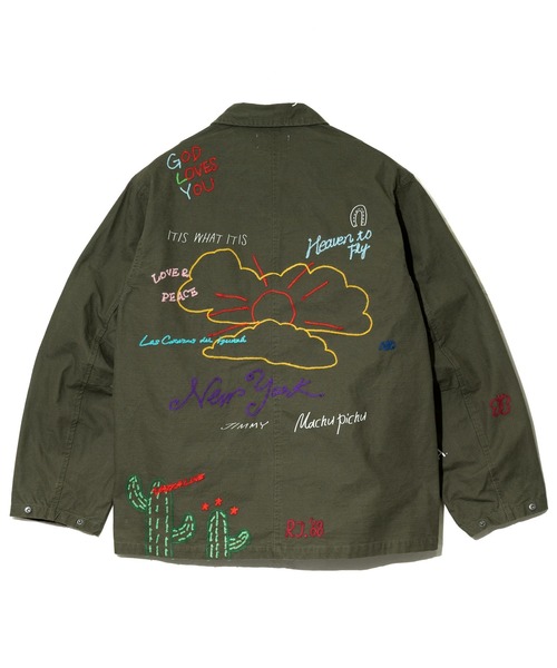 Universal Style Wear(ユニバーサルスタイルウェア)の「Universal Style Wear/ユニバーサルスタイルウェア RAKUGAKI fatig shirt(シャツ/ブラウス・メンズ・ブラック系その他2/カーキ・X-LARGE/MEDIUM/LARGE)」の15枚目の写真