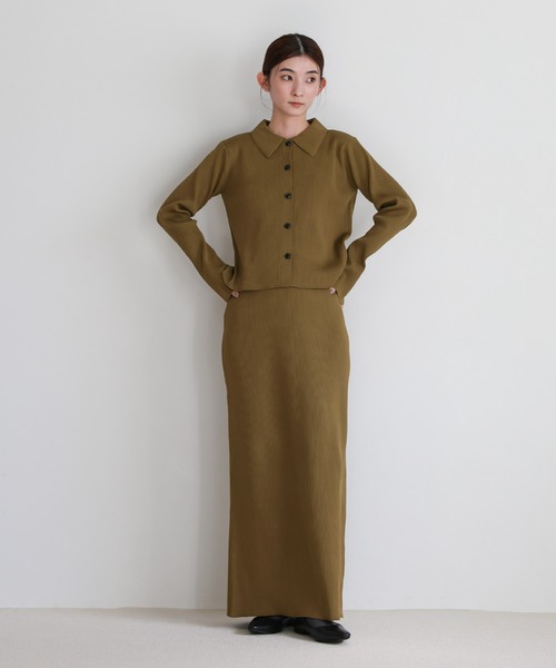 select MOCA（セレクトモカ）の「スポンディッシュＩラインニットスカート（スカート・レディース・アイボリー/ブラック/キャメル・MEDIUM/LARGE）」の7枚目の写真