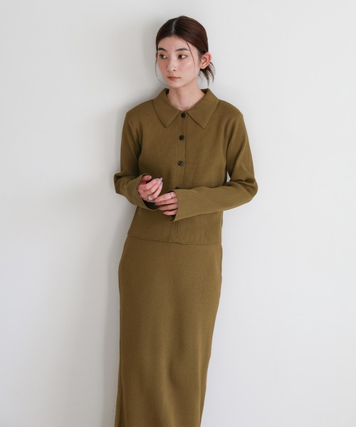 select MOCA（セレクトモカ）の「スポンディッシュＩラインニットスカート（スカート・レディース・アイボリー/ブラック/キャメル・MEDIUM/LARGE）」の12枚目の写真