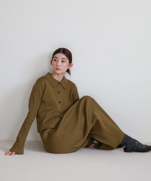 select MOCA（セレクトモカ）の「スポンディッシュＩラインニットスカート（スカート・レディース・アイボリー/ブラック/キャメル・MEDIUM/LARGE）」の10枚目の写真