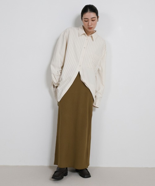 select MOCA（セレクトモカ）の「スポンディッシュＩラインニットスカート（スカート・レディース・アイボリー/ブラック/キャメル・MEDIUM/LARGE）」の18枚目の写真