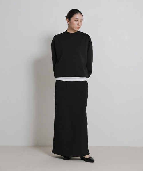 select MOCA（セレクトモカ）の「スポンディッシュＩラインニットスカート（スカート・レディース・アイボリー/ブラック/キャメル・MEDIUM/LARGE）」の6枚目の写真