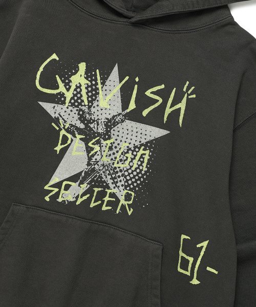 Cavish(カビシ)の「PIGMENT HAND WRITTEN HOODIE CHARCOAL(CV2ESUM404A)(パーカー・レディース・チャコール・SMALL/MEDIUM/LARGE/X-LARGE)」の4枚目の写真
