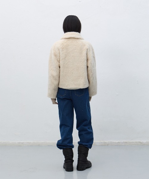 GENERAL IDEA（ジェネラルアイデア）の「wool blend fake fur duffle jacket ウールブレンドクロップファージャケット（ブルゾン・レディース・キャメル/クリーム・S/M/L）」の9枚目の写真