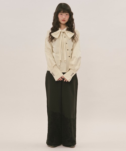 asymmetry ribbon tops / アシンメトリーリボントップス（シャツ