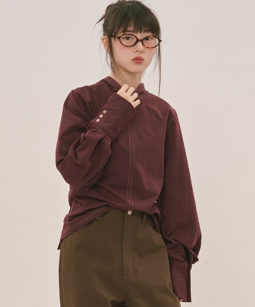 asymmetry ribbon tops / アシンメトリーリボントップス（シャツ