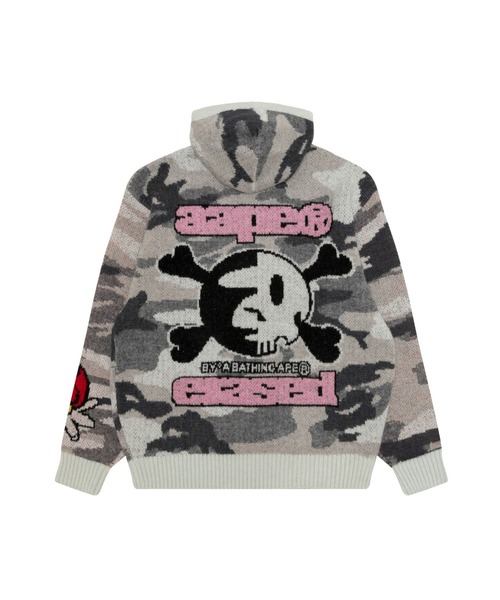 AAPE BY A BATHING APE(エーエイプバイアベイシングエイプ)の「AAPE X ERASED KNITTED HOODIE(ニット/セーター・メンズ・ホワイト系その他・LARGE/MEDIUM/X-LARGE/SMALL)」の2枚目の写真