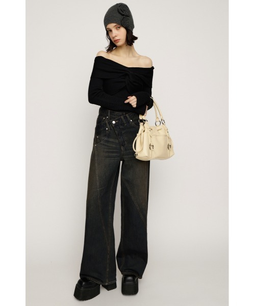 ジャストウエスト スイッチング ストレートパンツ 秋服　SLY SLY | J／W SWITCHING STRAIGHT パンツ (ストレート ) |SHEL'TTER WEBSTORE