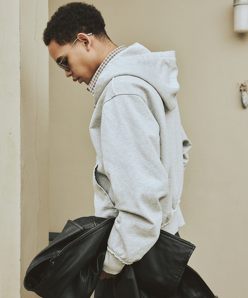 JOURNAL STANDARD(ジャーナルスタンダード)の「ブロークン プリント ジップ フーディ(パーカー・メンズ・チャコールグレー/イエロー・MEDIUM/LARGE)」の4枚目の写真