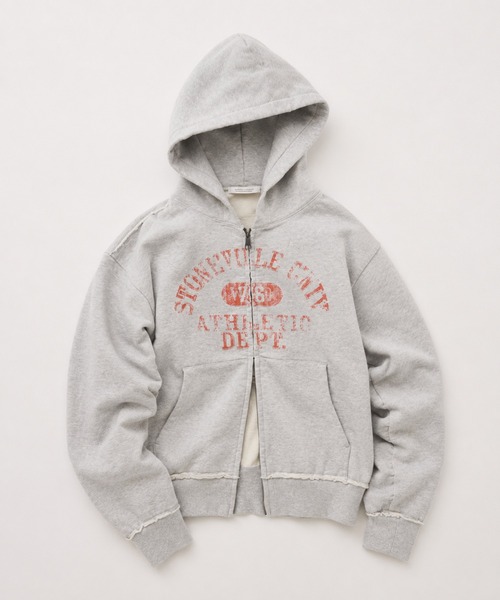 JOURNAL STANDARD(ジャーナルスタンダード)の「ブロークン プリント ジップ フーディ(パーカー・メンズ・チャコールグレー/イエロー・MEDIUM/LARGE)」の2枚目の写真