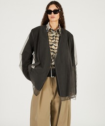 PRANK PROJECT | 【2026Spring Pre-Order】チュールレイヤードジャケット / Tulle Layered Jacket(ノーカラージャケット)