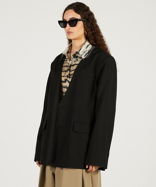 PRANK PROJECT（プランクプロジェクト）の「【2026Spring Pre-Order】チュールレイヤードジャケット / Tulle Layered Jacket（ノーカラージャケット・レディース・ブラック/グレー/ベージュ・FREE）」の13枚目の写真