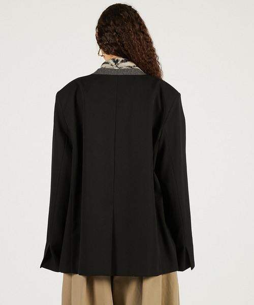 PRANK PROJECT（プランクプロジェクト）の「【2026Spring Pre-Order】チュールレイヤードジャケット / Tulle Layered Jacket（ノーカラージャケット・レディース・ブラック/グレー/ベージュ・FREE）」の14枚目の写真