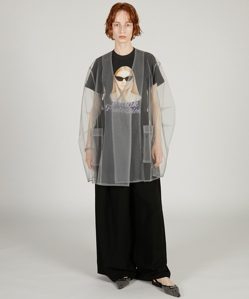 PRANK PROJECT（プランクプロジェクト）の「【2026Spring Pre-Order】チュールレイヤードジャケット / Tulle Layered Jacket（ノーカラージャケット・レディース・ブラック/グレー/ベージュ・FREE）」の8枚目の写真