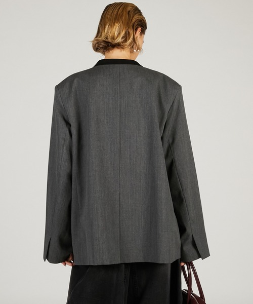 PRANK PROJECT（プランクプロジェクト）の「【2026Spring Pre-Order】チュールレイヤードジャケット / Tulle Layered Jacket（ノーカラージャケット・レディース・ブラック/グレー/ベージュ・FREE）」の22枚目の写真