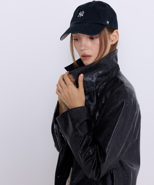 manavis7（マナビスセブン）の「クラックレザージャケット [チャコール]（テーラードジャケット・レディース・チャコール・FREE）」の3枚目の写真
