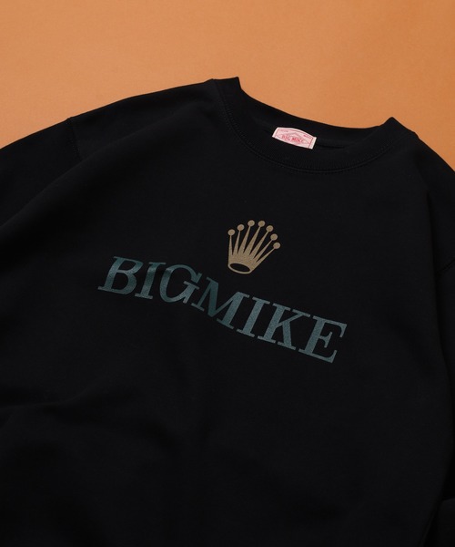 BIG MIKE(ビッグマイク)の「BIGMIKE 裏毛 クルーネック長袖トレーナー(スウェット・レディース・グレー系/ブラック系/ブラック/アッシュグレー/杢グレー/グリーン/ブラック系1/グリーン系・L/XL/M)」の3枚目の写真