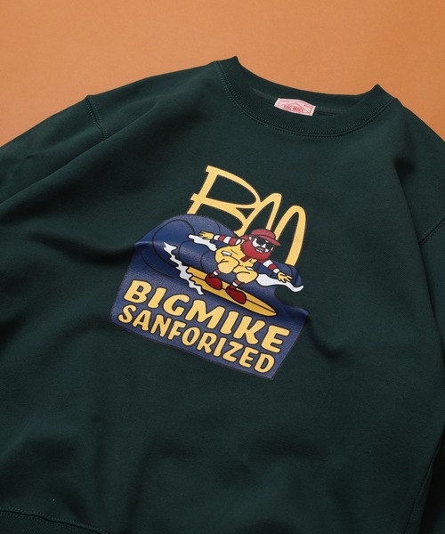 BIG MIKE(ビッグマイク)の「BIGMIKE 裏毛 クルーネック長袖トレーナー(スウェット・レディース・グレー系/ブラック系/ブラック/アッシュグレー/杢グレー/グリーン/ブラック系1/グリーン系・L/XL/M)」の8枚目の写真