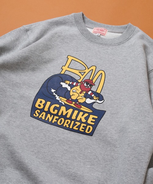BIG MIKE(ビッグマイク)の「BIGMIKE 裏毛 クルーネック長袖トレーナー(スウェット・レディース・グレー系/ブラック系/ブラック/アッシュグレー/杢グレー/グリーン/ブラック系1/グリーン系・L/XL/M)」の5枚目の写真
