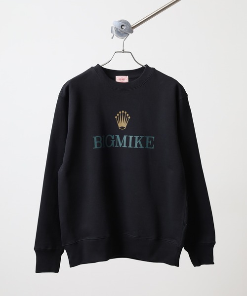 BIG MIKE(ビッグマイク)の「BIGMIKE 裏毛 クルーネック長袖トレーナー(スウェット・レディース・グレー系/ブラック系/ブラック/アッシュグレー/杢グレー/グリーン/ブラック系1/グリーン系・L/XL/M)」の9枚目の写真