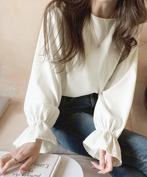 MILAE(ミレ)の「キャンディースリーブプルオーバーブラウス(シャツ/ブラウス・レディース・ホワイト/ブラック・S/M/L)」の5枚目の写真