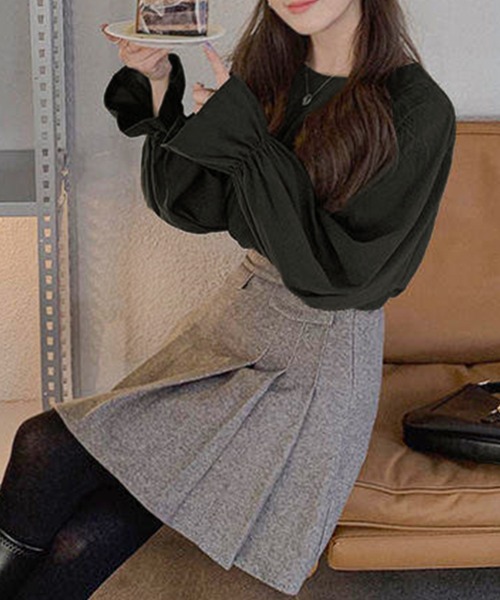 MILAE(ミレ)の「キャンディースリーブプルオーバーブラウス(シャツ/ブラウス・レディース・ホワイト/ブラック・S/M/L)」の10枚目の写真