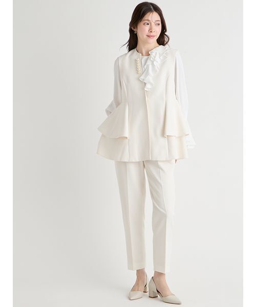 CELFORD（セルフォード）の「ペプラムパールジレ（その他アウター・レディース・ダークネイビー/アイボリー/ブラック・F）」の6枚目の写真