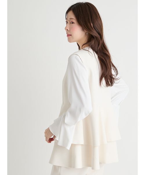 CELFORD（セルフォード）の「ペプラムパールジレ（その他アウター・レディース・ダークネイビー/アイボリー/ブラック・F）」の9枚目の写真