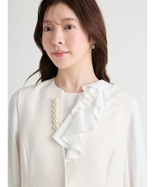 CELFORD（セルフォード）の「ペプラムパールジレ（その他アウター・レディース・ダークネイビー/アイボリー/ブラック・F）」の10枚目の写真