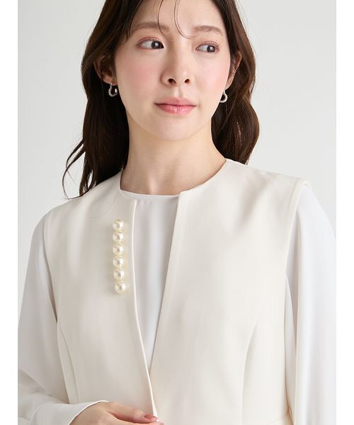 CELFORD（セルフォード）の「ペプラムパールジレ（その他アウター・レディース・ダークネイビー/アイボリー/ブラック・F）」の11枚目の写真