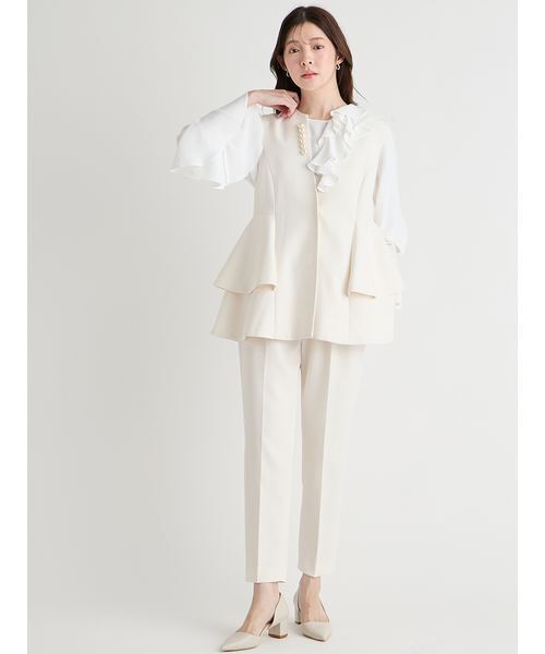 CELFORD（セルフォード）の「ペプラムパールジレ（その他アウター・レディース・ダークネイビー/アイボリー/ブラック・F）」の15枚目の写真