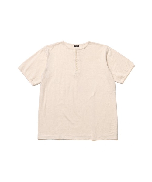 MR.OLIVE(ミスターオリーブ)の「VINTAGE CALIFORNIA COTTON / 10-BUTTON HENLEY NECK SHIRT /M261138(Tシャツ/カットソー・メンズ・オフホワイト/ブラック・MEDIUM/LARGE)」の6枚目の写真