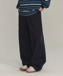 URBANDTYPE | デニムワイドダーツパンツ_ブラック(デニムパンツ)