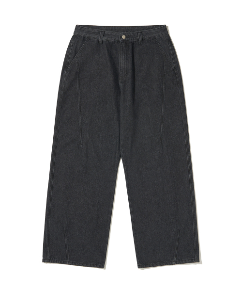 URBANDTYPE（アーバンディタイプ）の「デニムワイドダーツパンツ_ブラック（デニムパンツ・レディース・その他・MEDIUM/LARGE/SMALL）」の2枚目の写真
