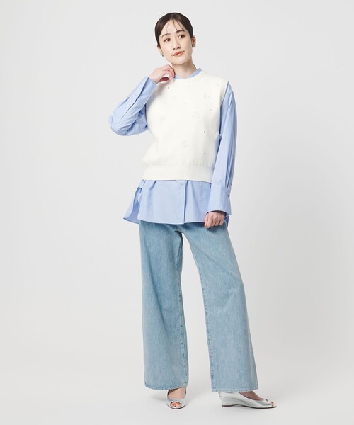 UNITED ARROWS(ユナイテッドアローズ)の「3D ビジュー ベスト(ベスト・レディース・オフホワイト/ブラック/ダークグレー・FREE)」の7枚目の写真